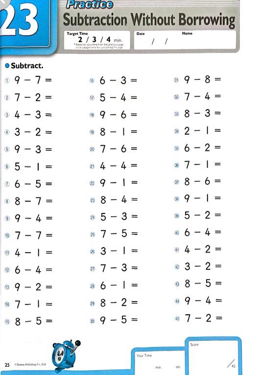 Speed-and-Accuracy-Subtracting-Numbers 2